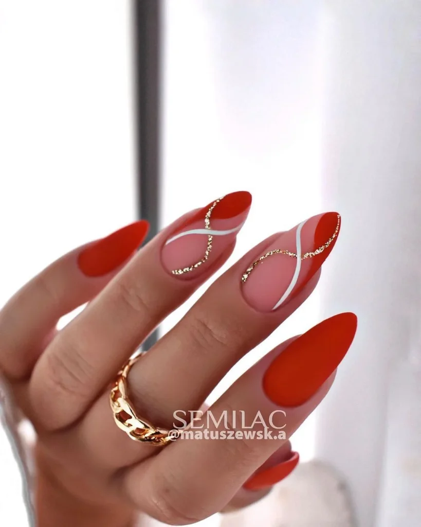 Червоний матовий манікюр