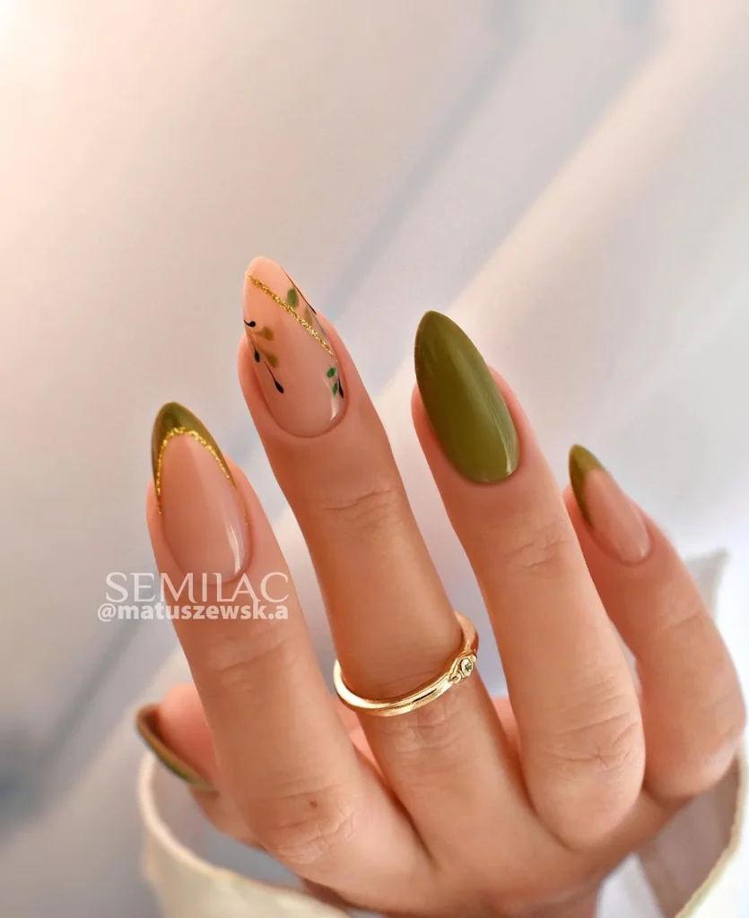 Оливкові нігті на 8 березня