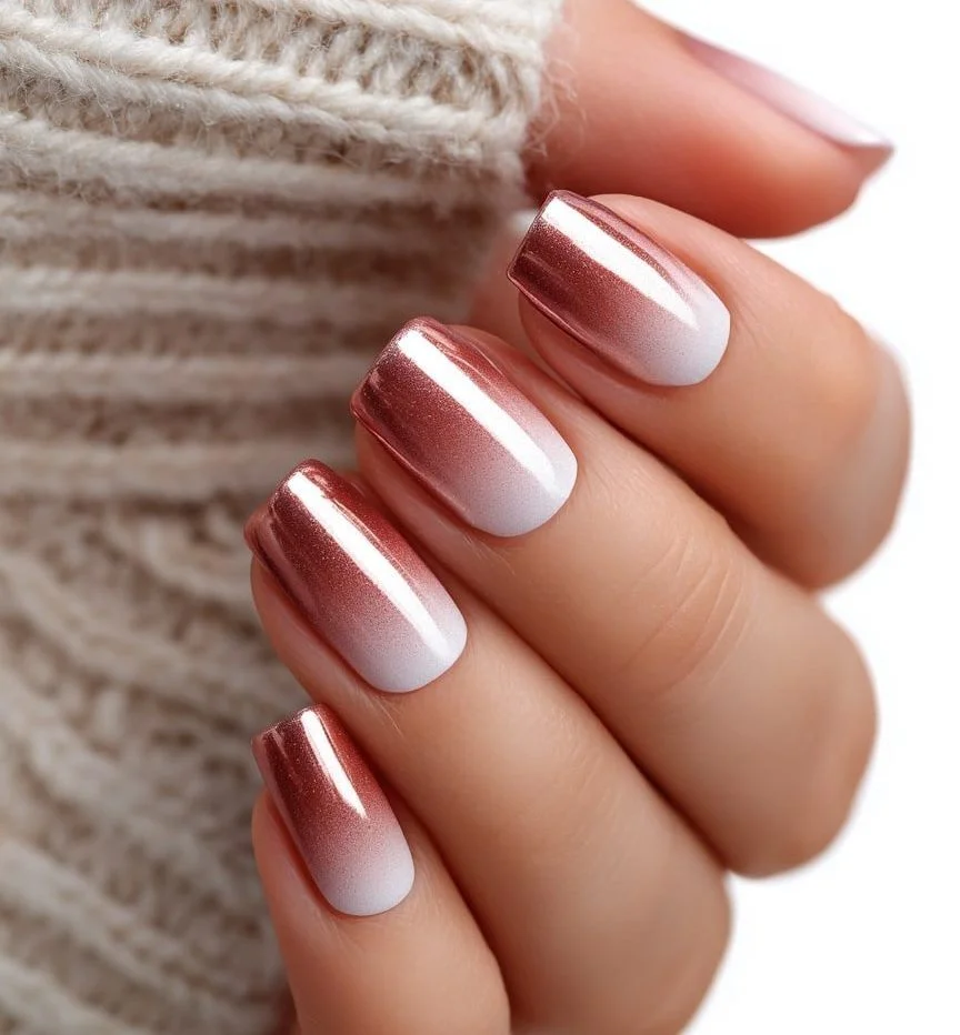 Святкове омбре на день матері в коричнево-золотистих відтінках