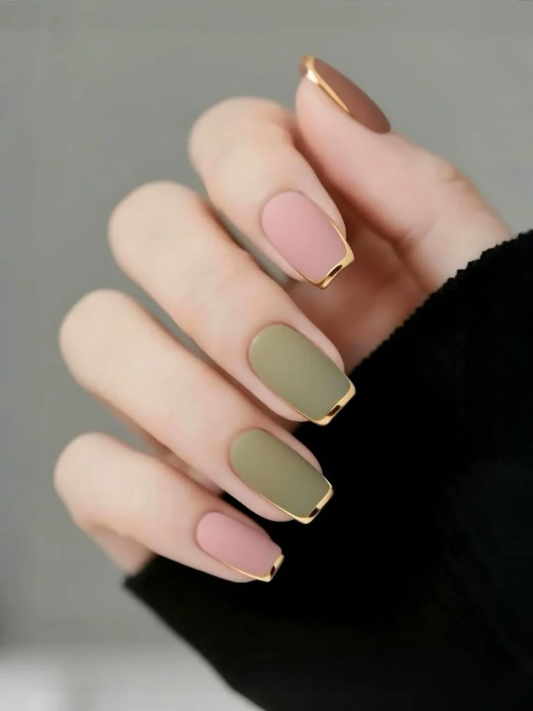Матовий нейларт до дня матері з золотою полоскою
