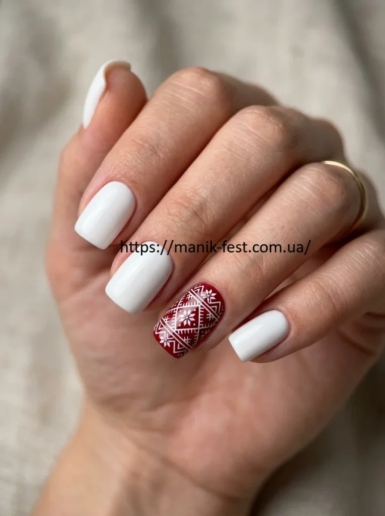 Етно-манікюр вишиванка з українським орнаментом